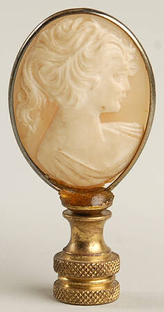 Aladdin Lamps 1/4" Thread Cameo Plastic & Metal Finial