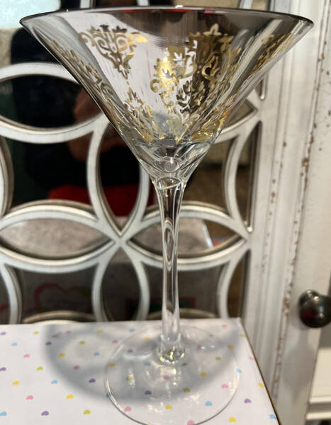 Brocade Silver Martini Glass