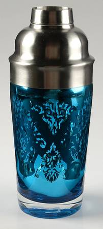 Brocade Blue Cocktail Shaker No Lid