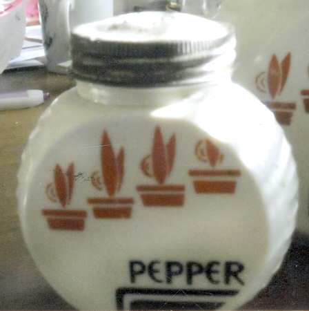 Red Flower Pots Pepper Shaker & Lid