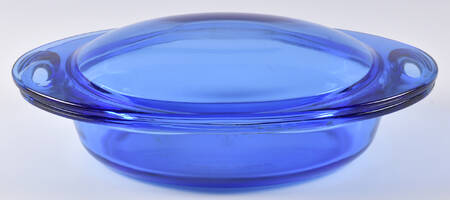 Premium Cobalt Blue Oval Covered Casserole 2 Quart