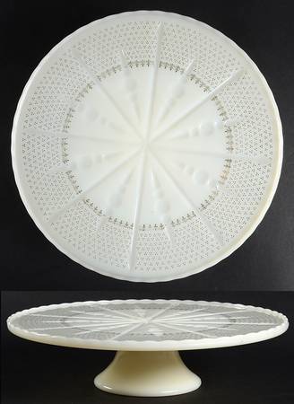 W100 Milk Glass Low Cake Stand