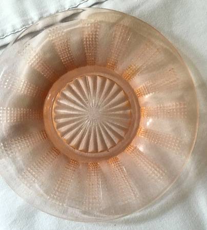 Diamond Point Columns Pink Bread & Butter Plate