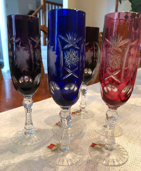 ANN11 Cobalt Blue Fluted Champagne