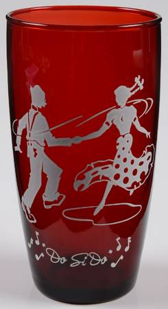 Square Dance Royal Ruby 12 Oz Flat Tumbler