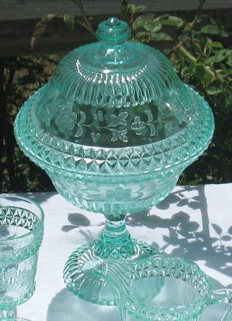 Wildflower Green (Apple Green) 8" Compote & Lid