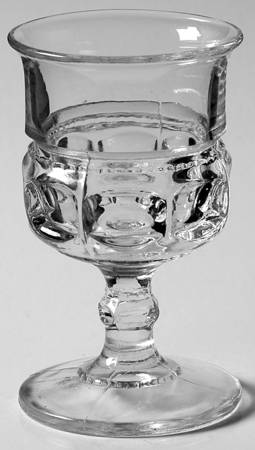 Kings Crown (Various Colors Clear-Ruby) Cordial Glass