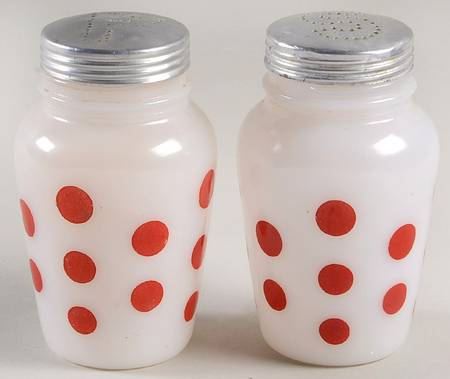 Red Dots Shaker Set w/Metal Lids