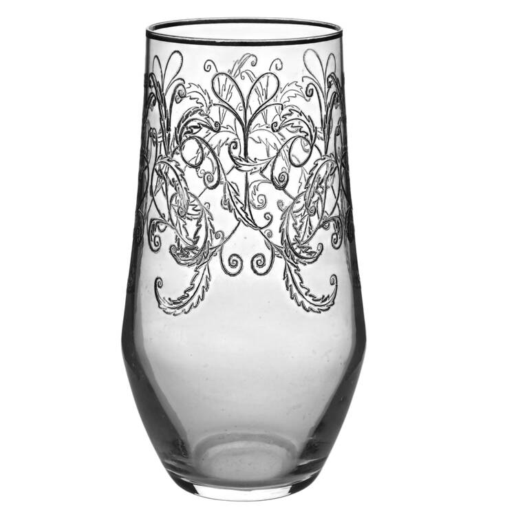 Etched Fern Highball Glass