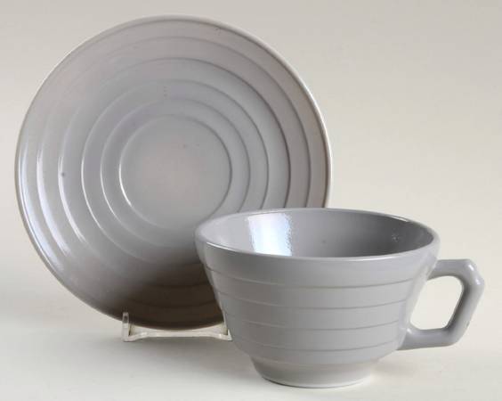 Moderntone Platonite Gray Cup & Saucer Set