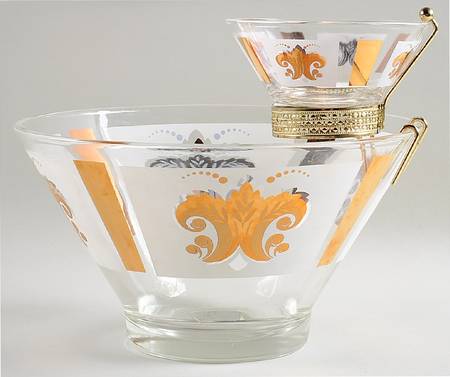 Festive Chip & Dip Bowls with Metal Holder