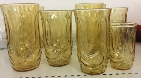 Colonial Tulip Amber 12 Oz Flat Tumbler