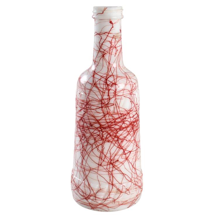 Drizzle-White Red Large Bottle No Stopper