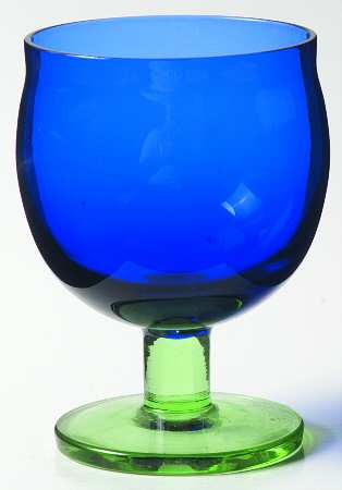 Capers Blue and Green Wine Glass