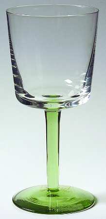 Watercolors Green Wine Glass