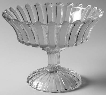Frosted Ribbon Round Compote (Height X Width)