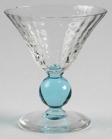 Apollo Cerulean (Blue Stem, Block Optic) Champagne/Tall Sherbet
