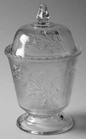 Rose in the Snow Clear Sugar Bowl & Lid