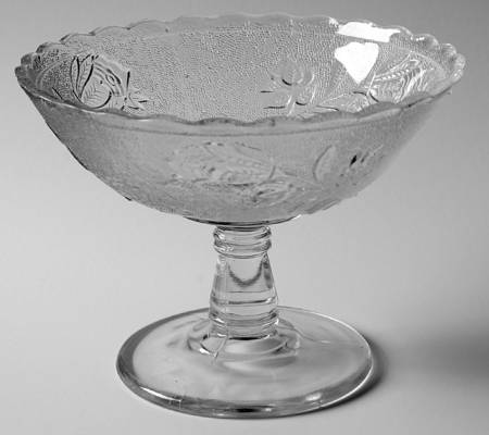 Rose in the Snow Clear Round Compote (Height X Width)