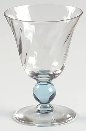 Apollo Cerulean (Blue Stem, Swirl Optic) Wine Glass