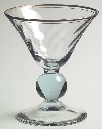 Apollo Cerulean (Blue Stem, Swirl Optic, Gold Trim) Champagne/Tall Sherbet