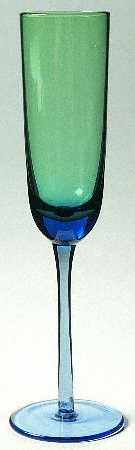 Festival Green Blue Fluted Champagne