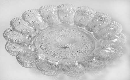 American Concord Clear Deviled Egg Server by Brockway Glass Co.