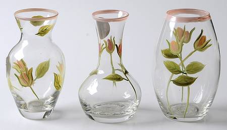 Garden Rose (Set of 3 Motifs) 3" Bud Vase