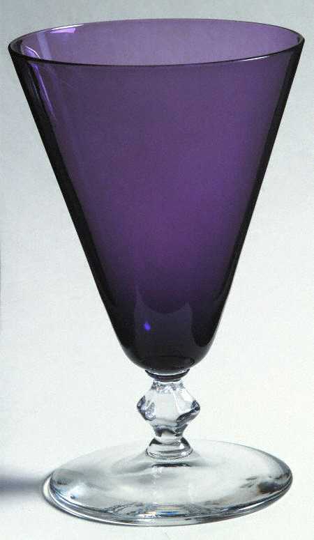 664 Amethyst (Amethyst Bowl, Clear Stem) Footed Tumbler