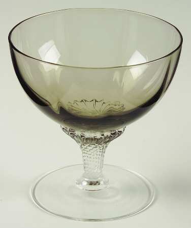 Lisa (Gray Bowl, Optic, No Trim) Champagne/Tall Sherbet
