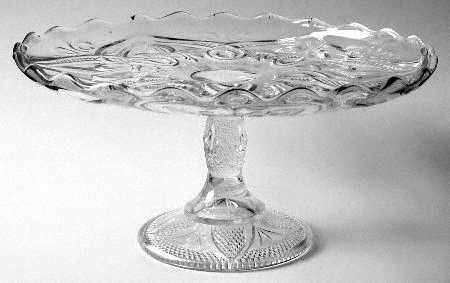 Arched Fleur De Lis Clear Round Cake Stand