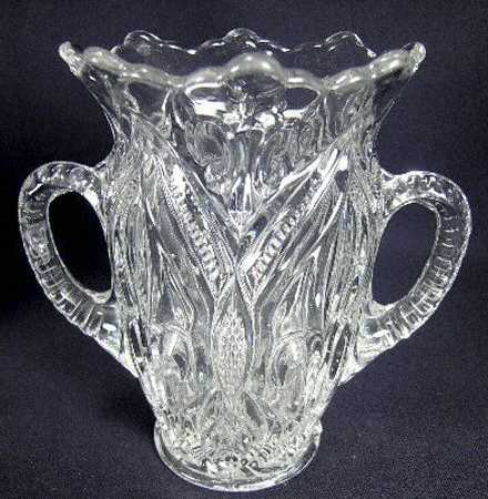 Arched Fleur De Lis Clear Celery Vase