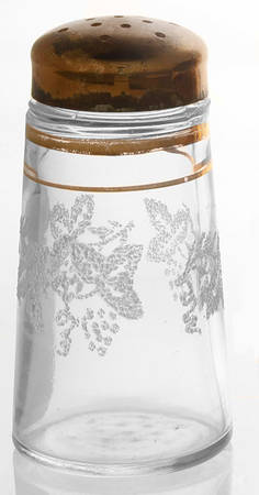 Decoration 806 Clear (Gold Trim) Shaker with Metal Lid