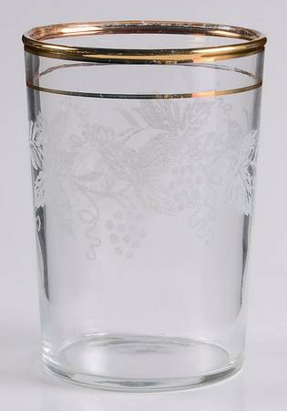 Decoration 806 Clear (Gold Trim) 6 Oz Flat Tumbler