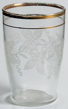 Decoration 806 Clear (Gold Trim) Flat Juice Glass