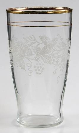 Decoration 806 Clear (Gold Trim) 14 Oz Flat Tumbler