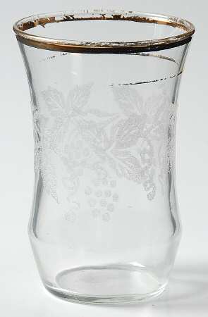 Decoration 806 Clear (Gold Trim) 5 Oz Flat Juice