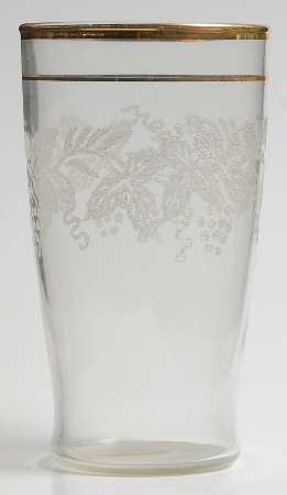 Decoration 806 Clear (Gold Trim) 9 Oz Flat Tumbler
