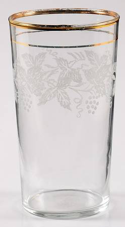 Decoration 806 Clear (Gold Trim) 16 Oz Flat Tumbler