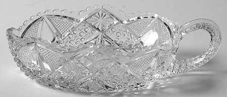 Twin Teardrops Clear 6" 1 Handle Triangular Nappy