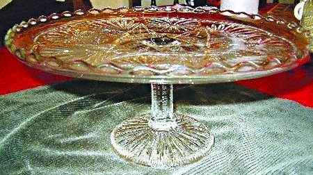 Feathered Medallion Footed Cake Plate
