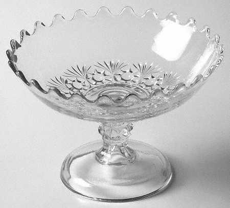 Rosette and Palms Round Compote (Height X Width)