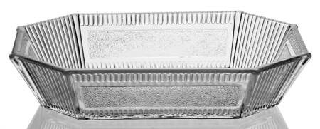 Pleat and Panel Clear Octagonal Bowl