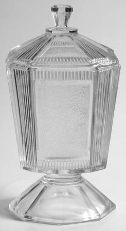 Pleat and Panel Clear Sugar Bowl & Lid