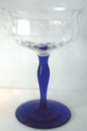350 (Block Optic, Blue Stem) Champagne/Tall Sherbet