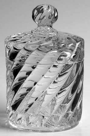Swirl Clear (Volute) Cigarette Jar & Lid