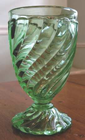Swirl Green Water Goblet