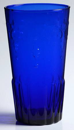 Pressed Glass Blue Flat Tumbler