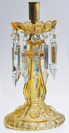 Medallion 10" Candelabra Lamp w/Bobeche & 12 prisms (NoWire)