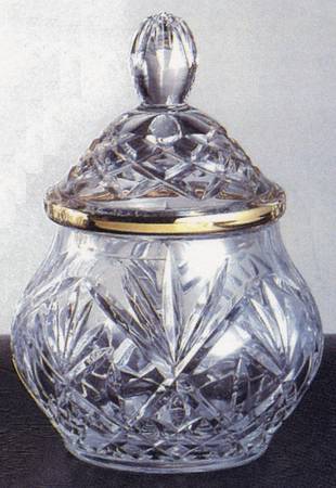 Strathmore Gold Round Biscuit Barrel & Lid